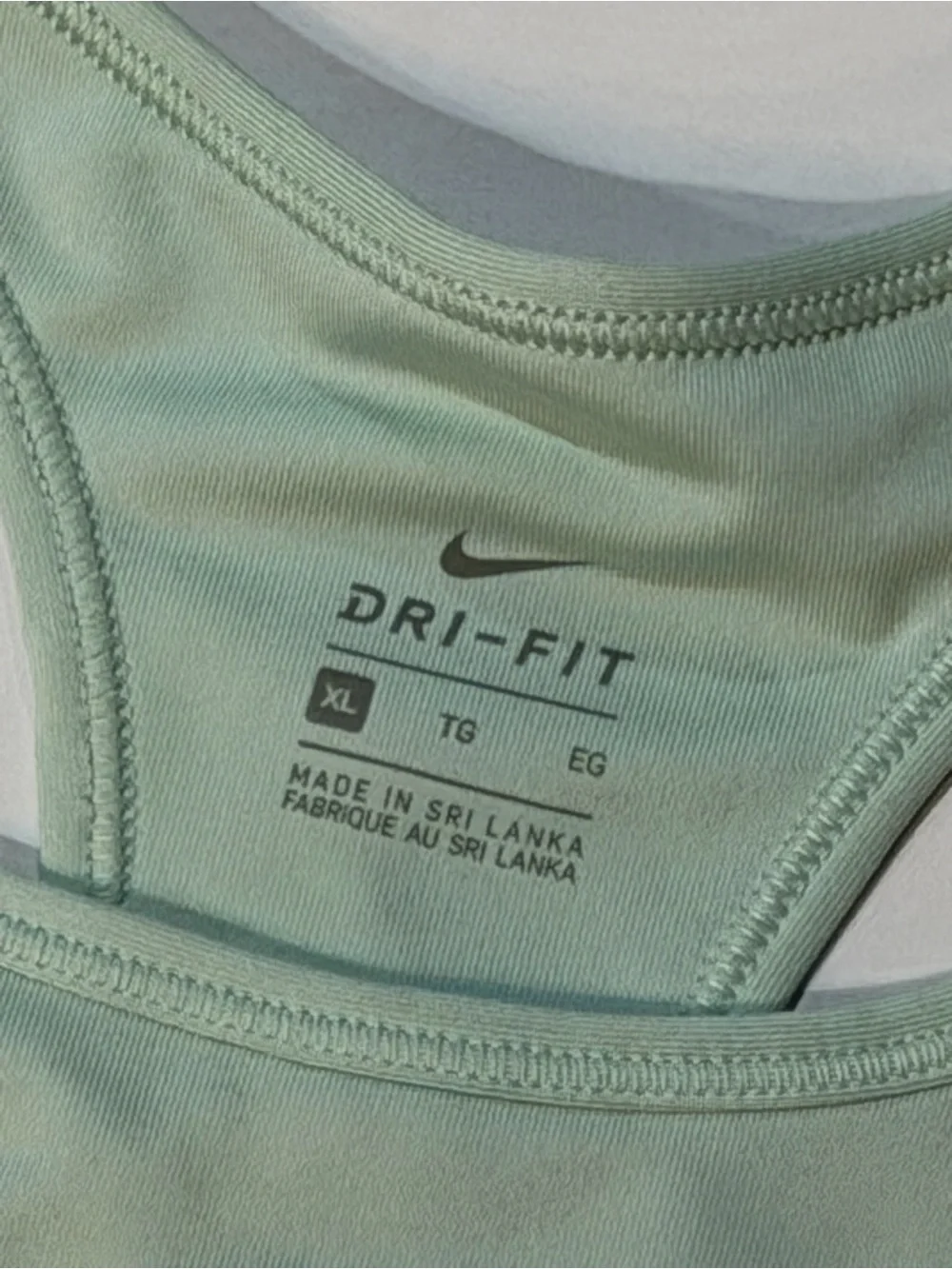Nike Mint Green Racerback Dri-FIT Sports Bra - Women’s XL